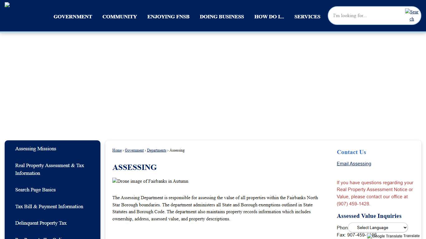 Assessing Fairbanks North Star Borough, AK